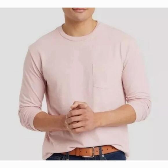 NWT Goodfellow & Co Pink Longsleeve Men's Size M with Pocket Retail $20 - Picture 1 of 4